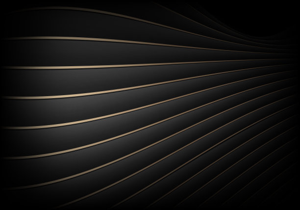 抽象优雅的黑色条纹与金色线条图案的黑色背景豪华风格图片下载
