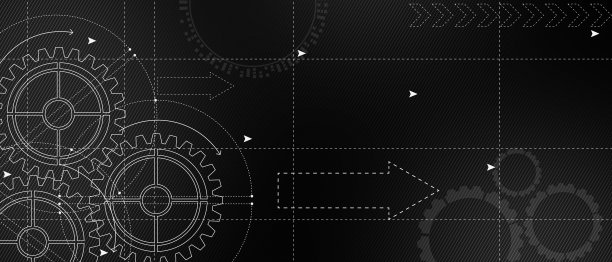 黑色背景的齿轮技术图图片下载