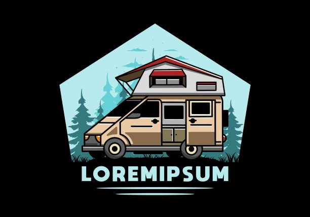 野营车顶插图设计图片下载