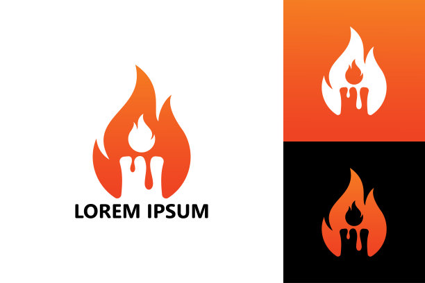 蜡烛火标志模板设计矢量图片下载