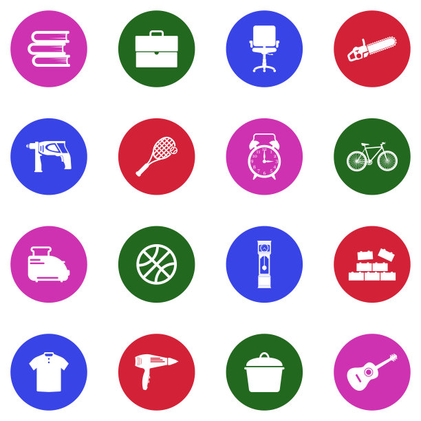 现场旧货出售图标。圆形白色平面设计。矢量插图。图片下载