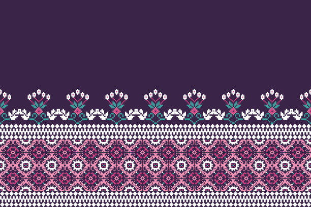 美丽的泰国花卉无缝图案。图片下载