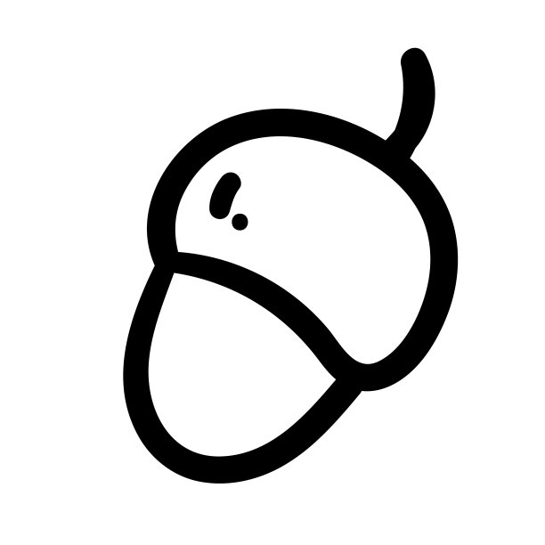 向量涂鸦橡子。卡通秋线元素孤立在白色背景上。图片下载