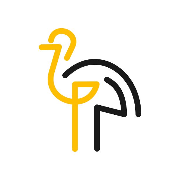 鸸鹋简单的线条标志设计图片下载