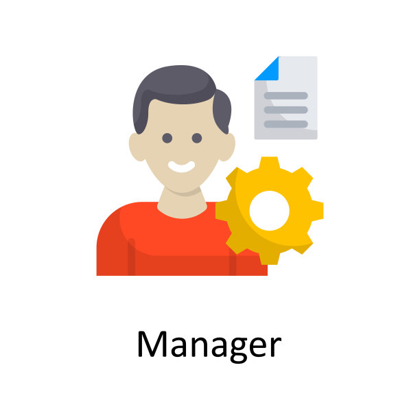 管理器矢量平面图标设计插图。杂项符号在白色背景EPS 10文件图片下载