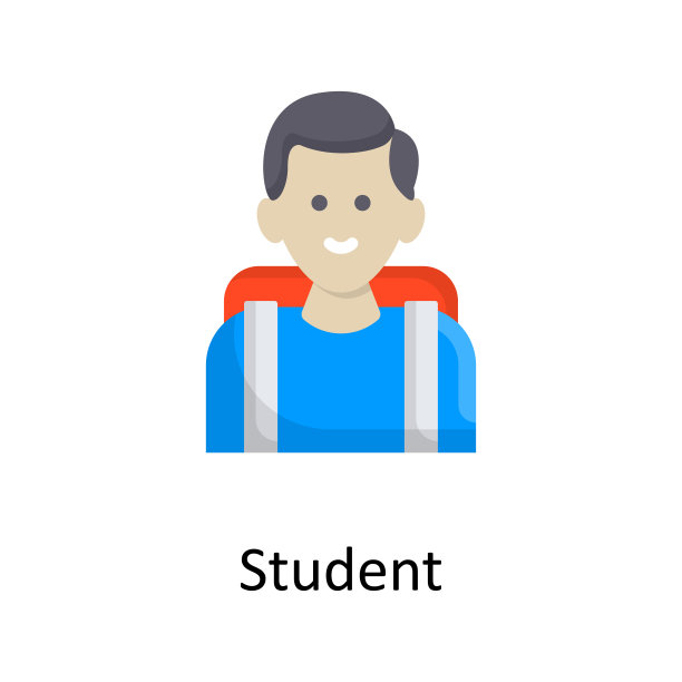 学生矢量平面图标设计插图。杂项符号在白色背景EPS 10文件图片下载