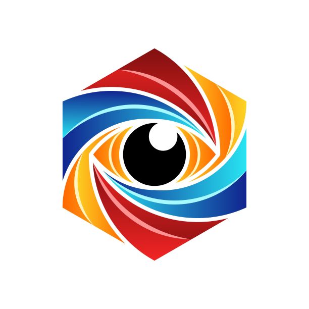 六边形视觉彩色标志设计图片下载