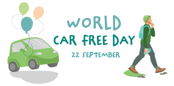 9月22日。Carfree国际事件。世界无车日。图片下载