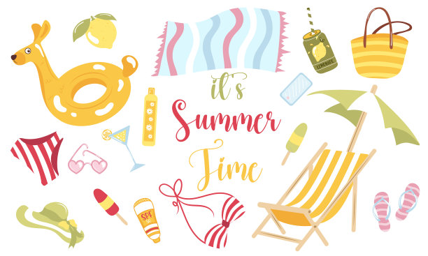 你好夏天套上了装饰夏天的元素图片下载