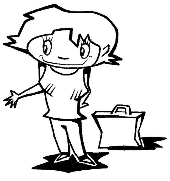 带公文包的小女孩图片下载