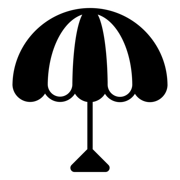 雨伞矢量图标字形风格的Web和移动。图片下载