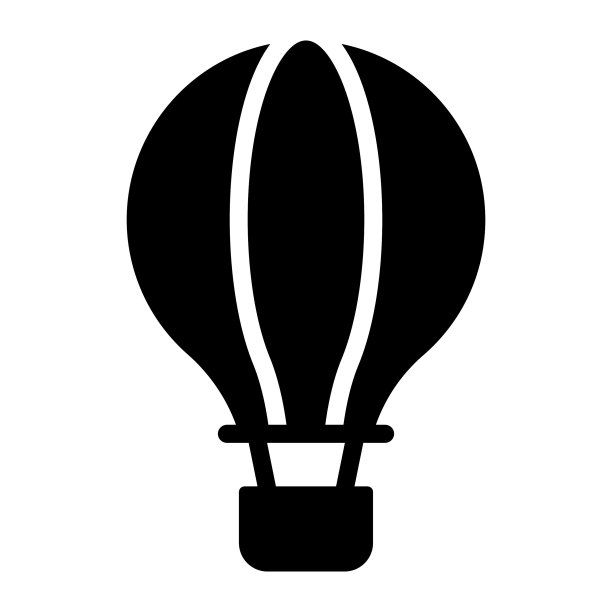 热气球矢量图标字形风格的Web和移动。图片下载