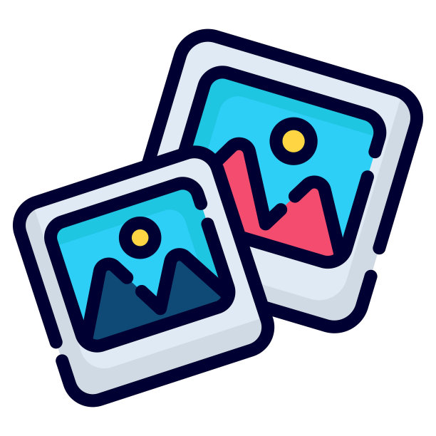 图像矢量图标。网页和移动的彩色轮廓样式。图片下载