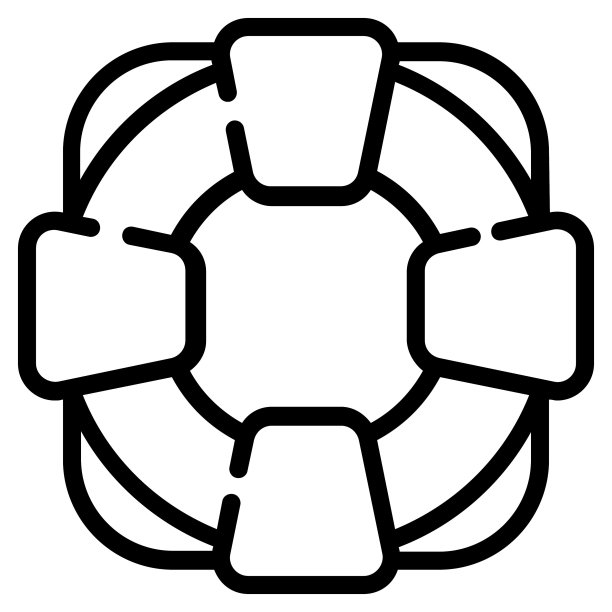 救生圈矢量图标细线风格的Web和移动。图片下载