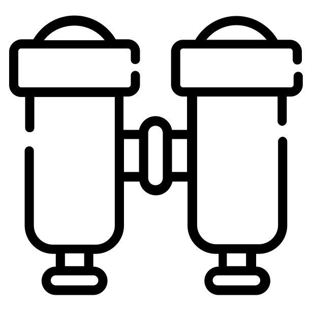 双筒望远镜矢量图标细线风格（网页和移动设备）图片下载