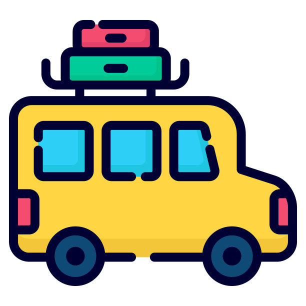 露营车矢量图标。网页和移动的彩色轮廓样式。图片下载