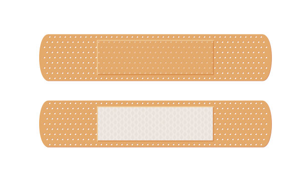 医疗石膏。白底隔离医用膏药、创面膏药或绷带贴片、载体黏贴保健用品图片下载