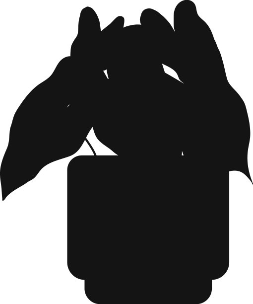 盆栽植物的平面轮廓图片下载