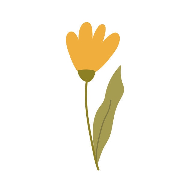 可爱的黄色花孤立在白色背景。矢量插图手绘平面风格。完美的卡片，标志，装饰，春夏设计。植物剪纸艺术。图片下载