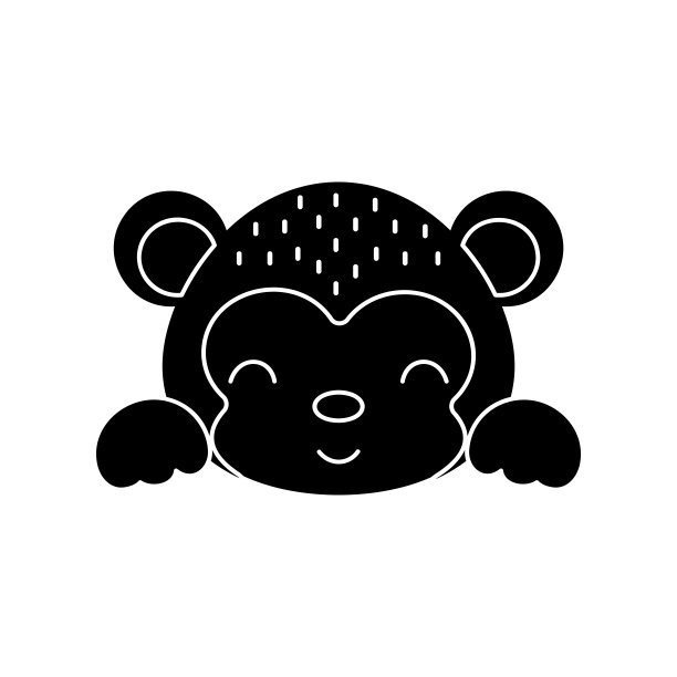 可爱的斯堪的纳维亚猴头。动物脸儿童t恤，服装，幼儿园装饰，贺卡，邀请函，海报，房子内部。向量股票插图图片下载