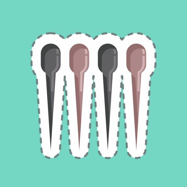 贴纸线切割缝纫针。适合教育符号。简单的设计可编辑。设计模板向量。简单的说明图片下载