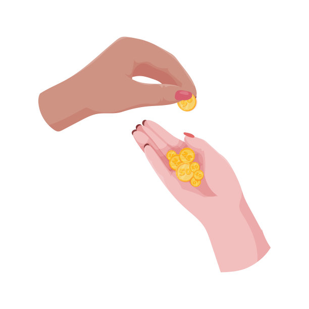 有钱的手数钱、给钱、给钱、收钱、挤钱、显钱。货款。慈善机构。银行现金业务。矢量插图。图片下载