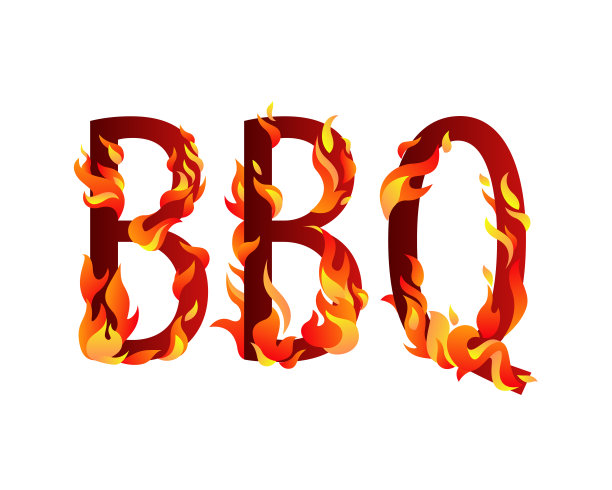 烧烤。用熊熊的火焰燃烧文字图片下载