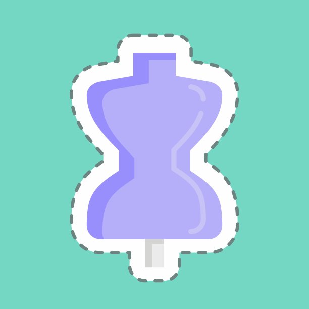 贴纸线裁剪裁缝假人。适合教育符号。简单的设计可编辑。设计模板向量。简单的说明图片下载