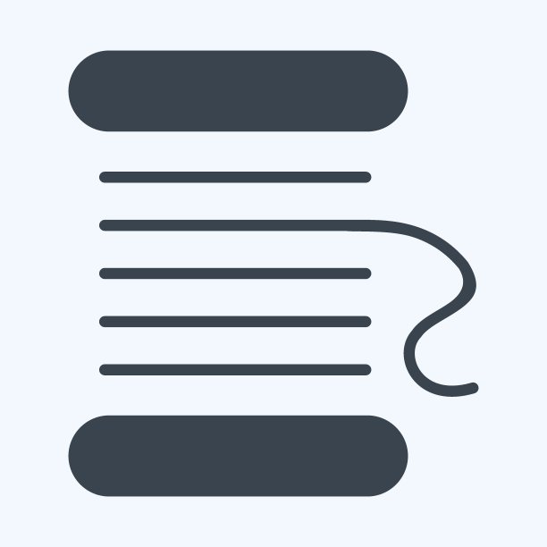 图标线轴。适合教育符号。字形风格。简单的设计可编辑。设计模板向量。简单的说明图片下载