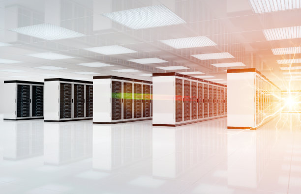 服务器电闪电数据中心机房存储系统3D渲染图片下载