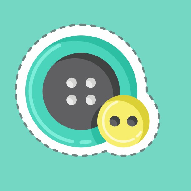 贴纸线切割按钮。适合教育符号。简单的设计可编辑。设计模板向量。简单的说明图片下载