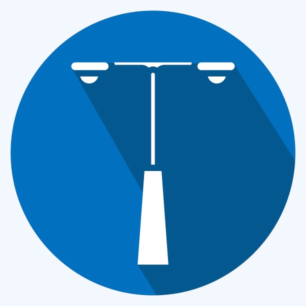 图标路灯。适合作为城市公园的标志。长长的阴影风格。简单的设计可编辑。设计模板向量。简单的说明图片下载