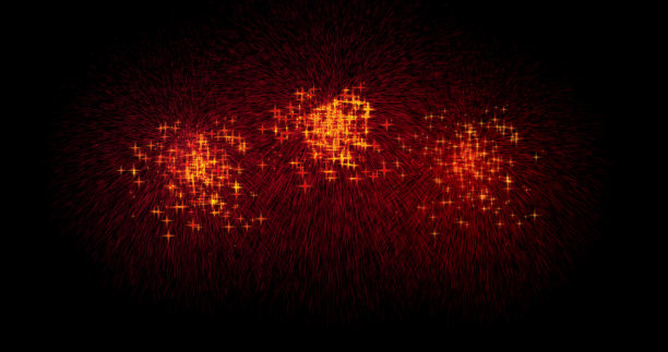 红色烟花(金色火花)图片下载