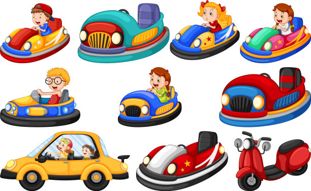 孩子们骑着卡丁车图片下载