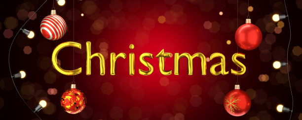 红色背景是圣诞节，还有新年玩具。3 d渲染。图片下载