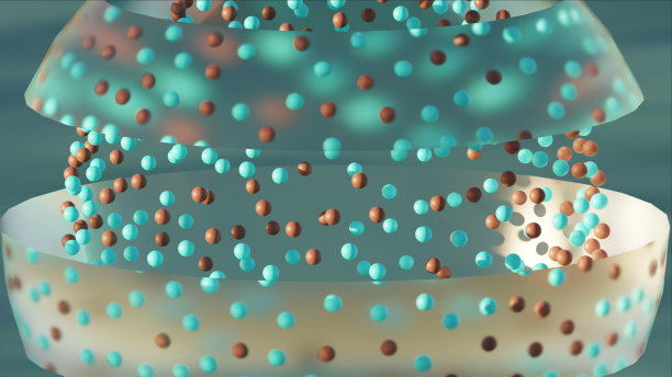 抽象3D渲染科幻玻璃球体内含彩色小球特写图片下载