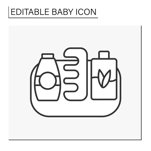 婴儿护理线条图标图片下载