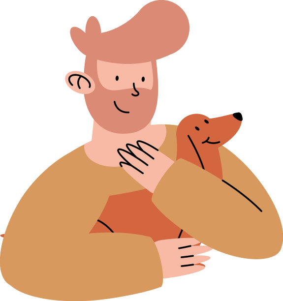 胡子男人和狗图片下载