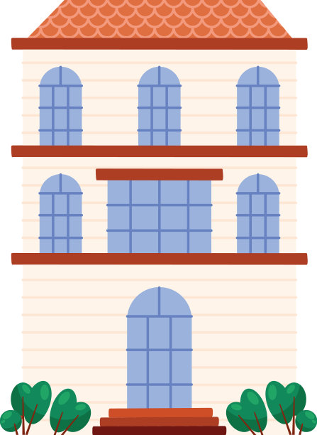 白色建筑正面图片下载