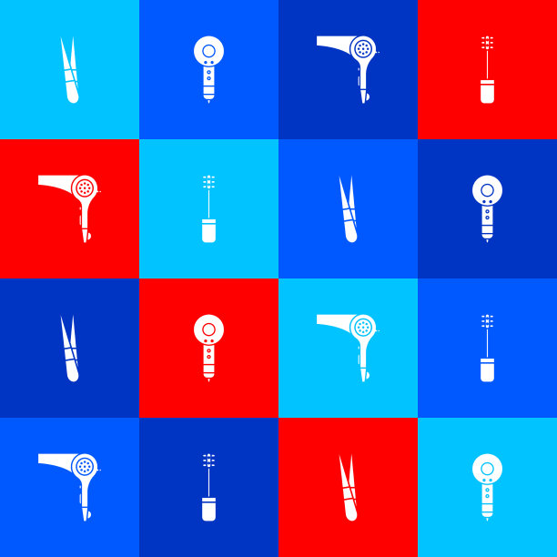 眉毛镊子，吹风机和睫毛膏图片下载