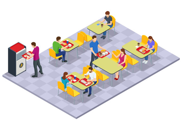 等距快餐广场汉堡餐厅图片下载