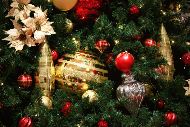 圣诞树装饰作为背景材料图片下载