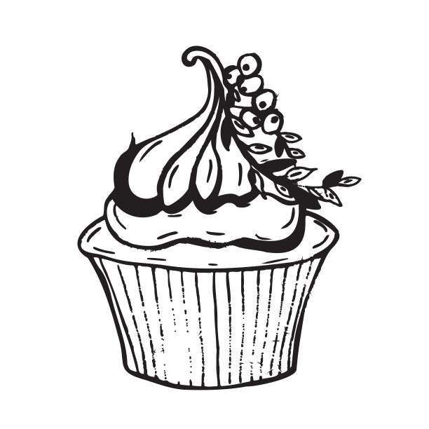 向量涂鸦蛋糕。手绘食品图标孤立在白色背景。手绘元素的菜单，咖啡馆和餐厅。图片下载