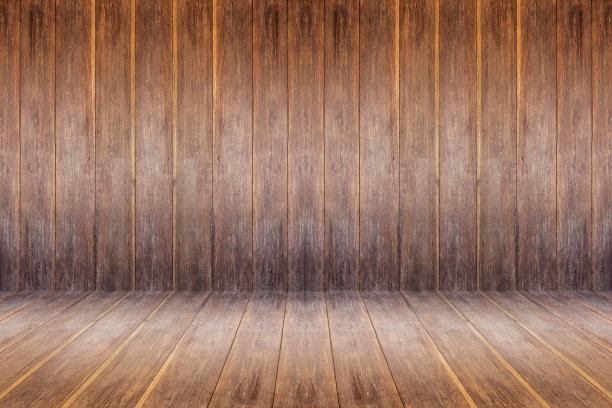 空木板、墙壁透视、地板、房间室内背景图片下载
