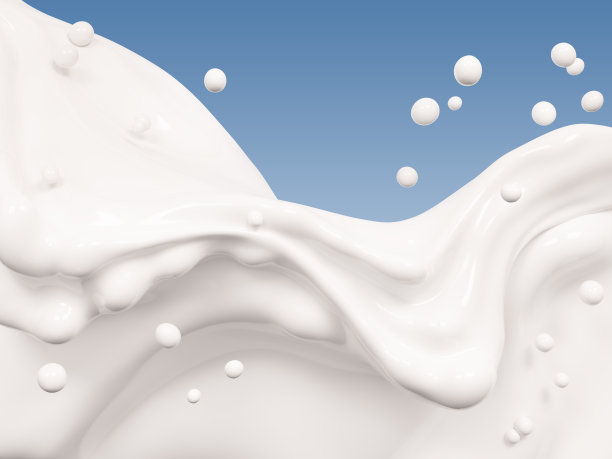 牛奶波或流飞溅，倒酸奶油或酸奶，乳制品抽象液体背景，孤立，3d渲染图片下载