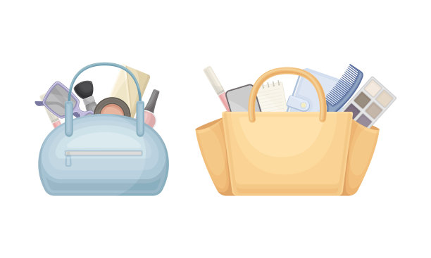 手提包有不同的东西和女性图片下载