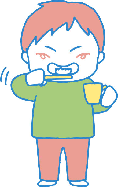 一个男孩刷牙的剪贴画图片下载