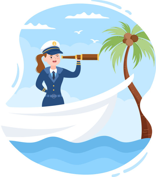 女邮轮船长卡通水手图片下载