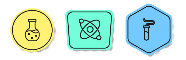 设置直线试管原子和彩色形状图片下载