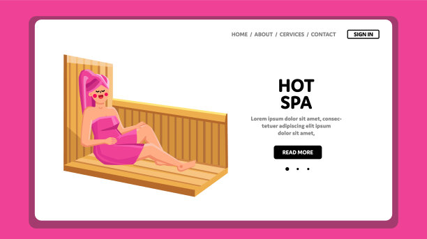 温泉享受幸福的女人在桑拿图片下载